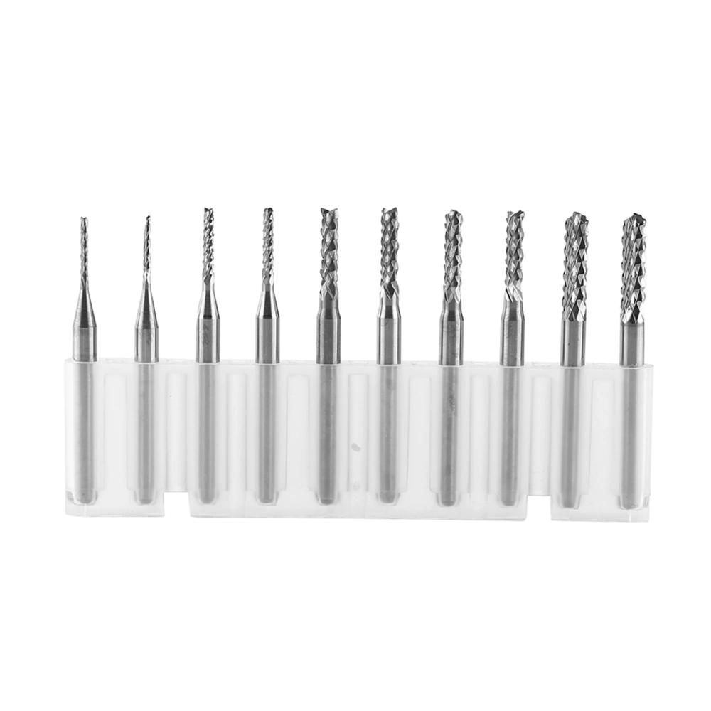 10pcs Tungsten Carbide End Mill Engraving Bits Milling Cutter Cutting Edge1.0,1.5,2.0,2.5,3.0mm