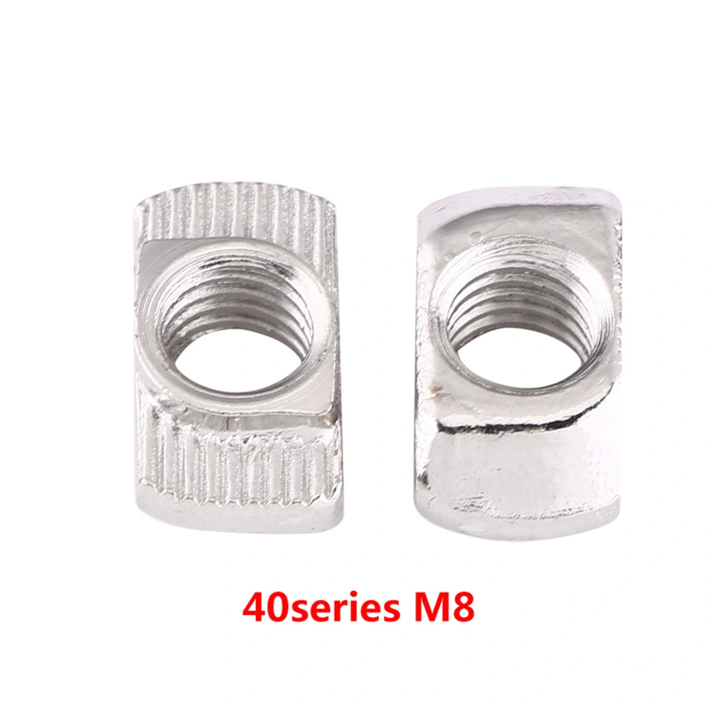 T Slot Hammer Head Nut Nickel Plated Carbon Steel Fastener For Aluminum Profile (EU40 M8*19.5*10)