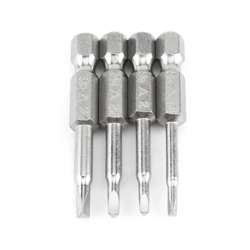 4pcs 50mm Triangle shaped Screwdriver Bits Δ1.8/Δ2.0/Δ2.3/Δ2.7 1/4 Inch Hex Shank