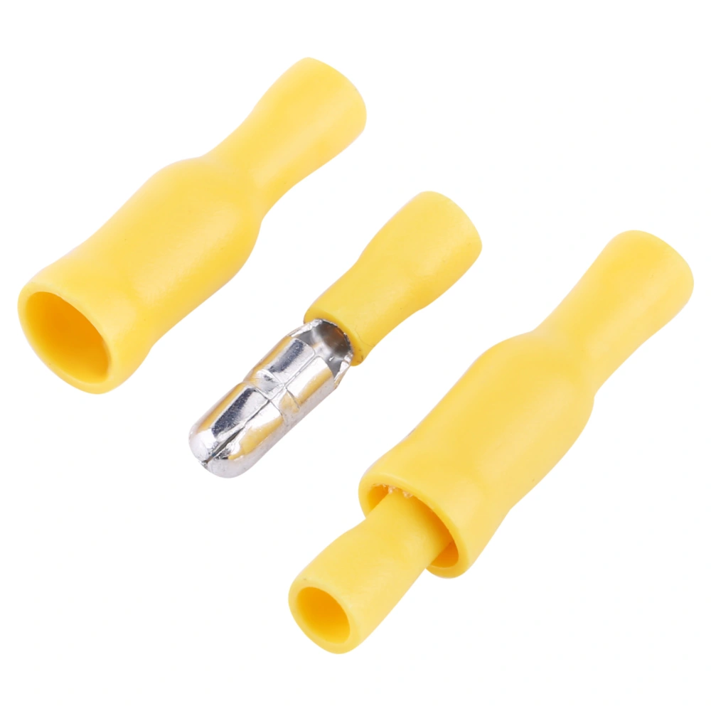 Bullet Connectors Male&Female Wire Terminals w Insulation Covers (Yellow)