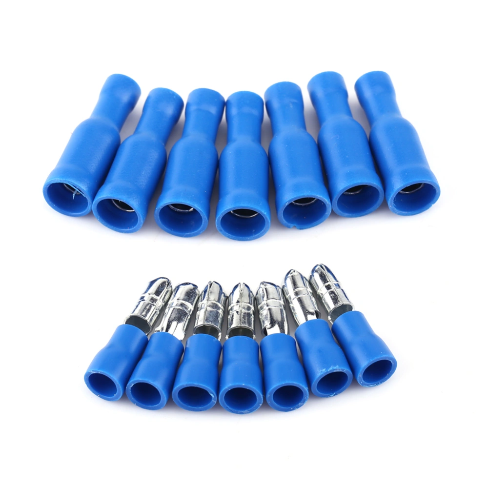 Autos Car Male & Female Bullet Socket Crimp Terminal Wire Connectors (Blue)