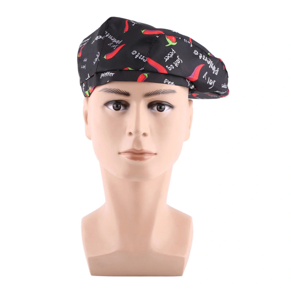 Men Women Chef Hat Catering Baker Attendant Kitchen Cook Duckbill Beret Golf Caps (Hot Pepper)