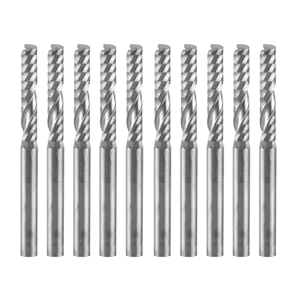 10pcs Tungsten Carbide Endmill Single Flute Spiral CNC Router Bits 3.175x17mm