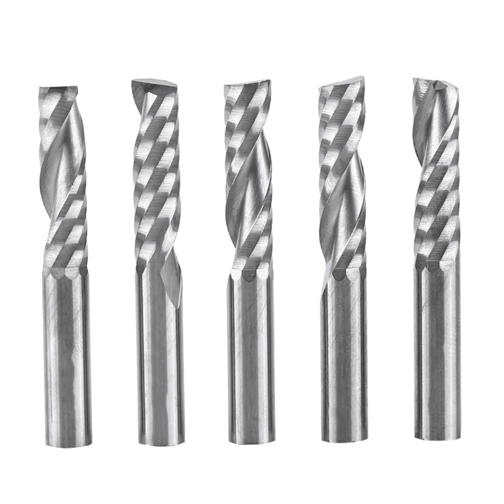 5pcs 6mm Shank Tungsten Carbide Single Flute End Mills Spiral Cutters CNC Milling Bits