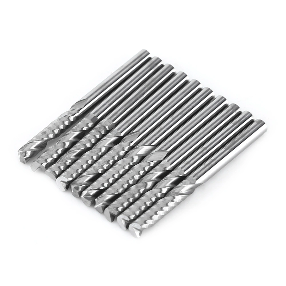 10pcs Tungsten Carbide Spiral End Mills Single Flute Milling Cutter CNC Router Bits 4mm Shank