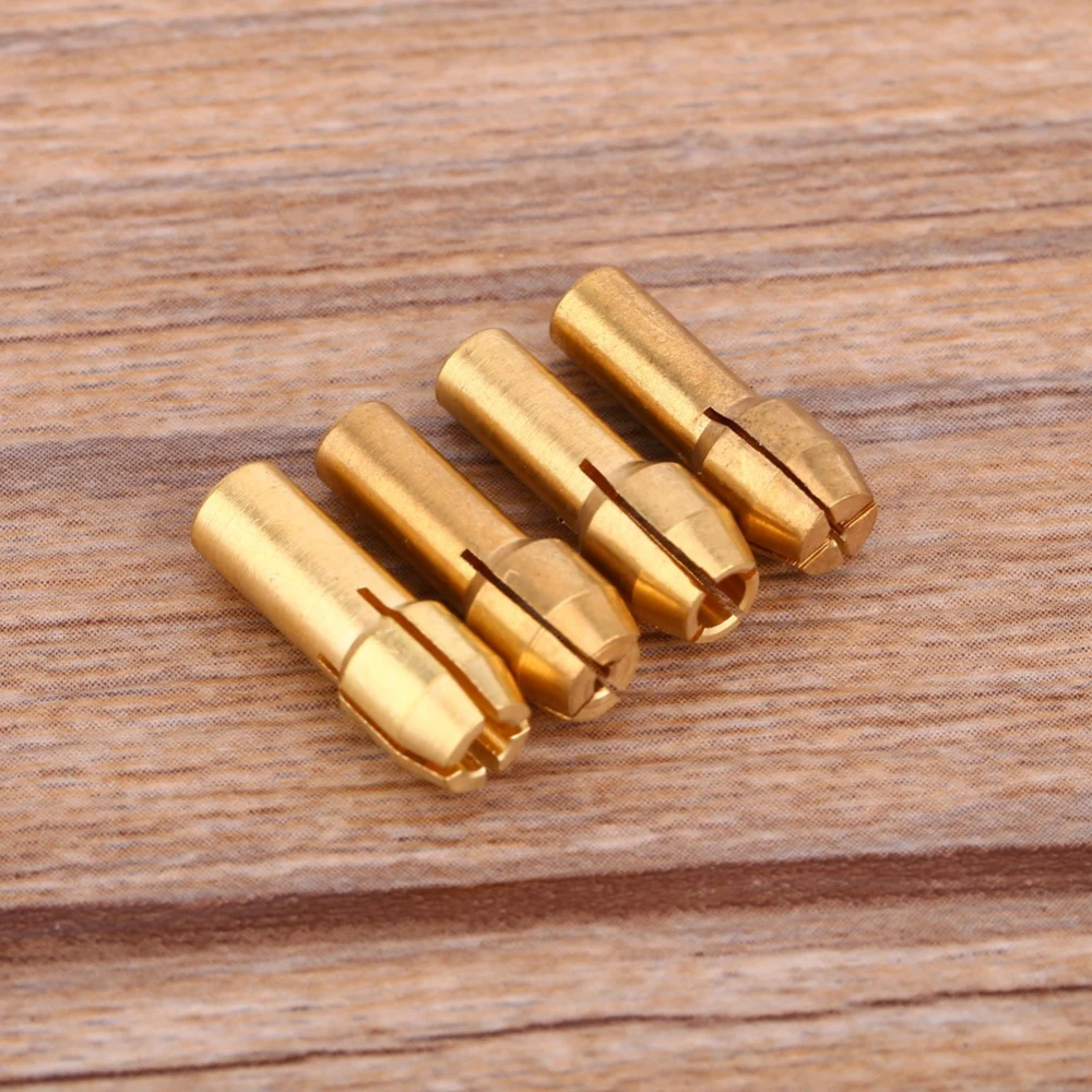 Hot 4pcs Rotary Multi Tool 1/1.6/2.35/3.2MM Brass Collets Adapter Nut Kit Set Rotary Tools Fit