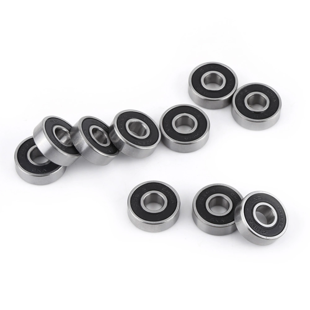 10PCS 608-2RS Ball Bearing Dual Sided Black Rubber Sealed Deep Groove