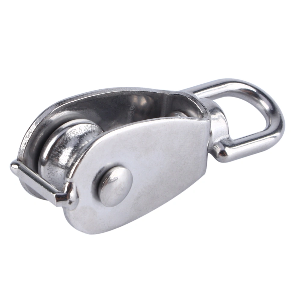 304 Stainless Steel Single Wheel Swivel Pulley Block Lifting Rope M15