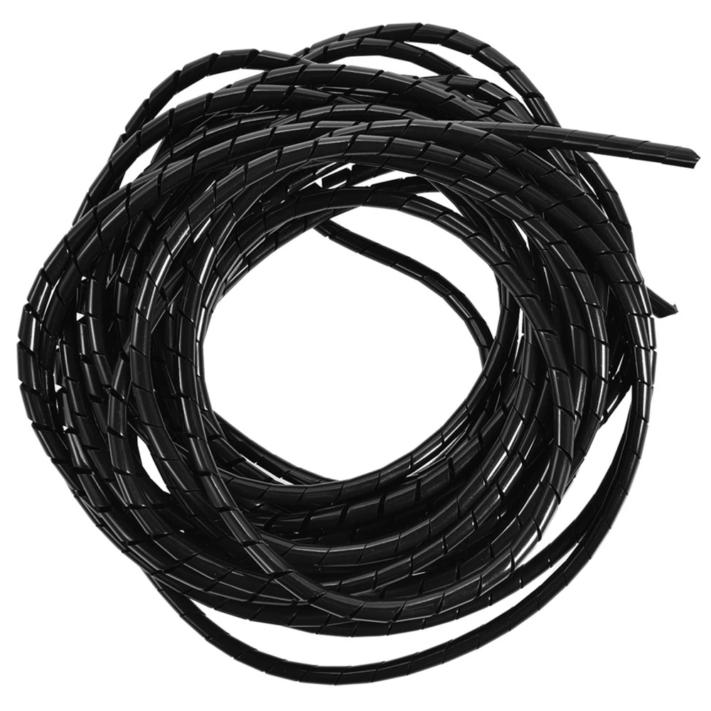 10m Spiral Cable Wrap Tidy Hide Binding Wire Management PC TV HOME OFFICE 6mm Black