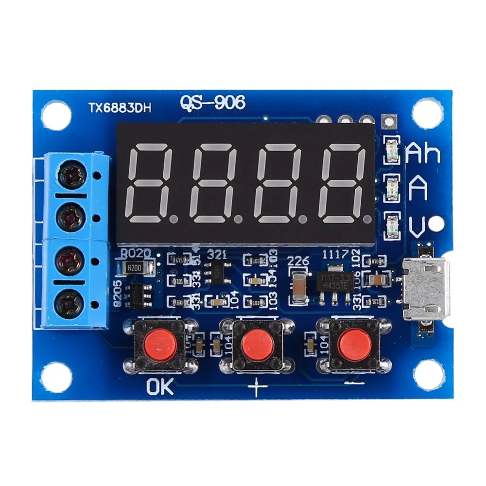 Micro USB 18650 Lithium Blei-Säure-Batterie Kapazität Meter Entladung Tester