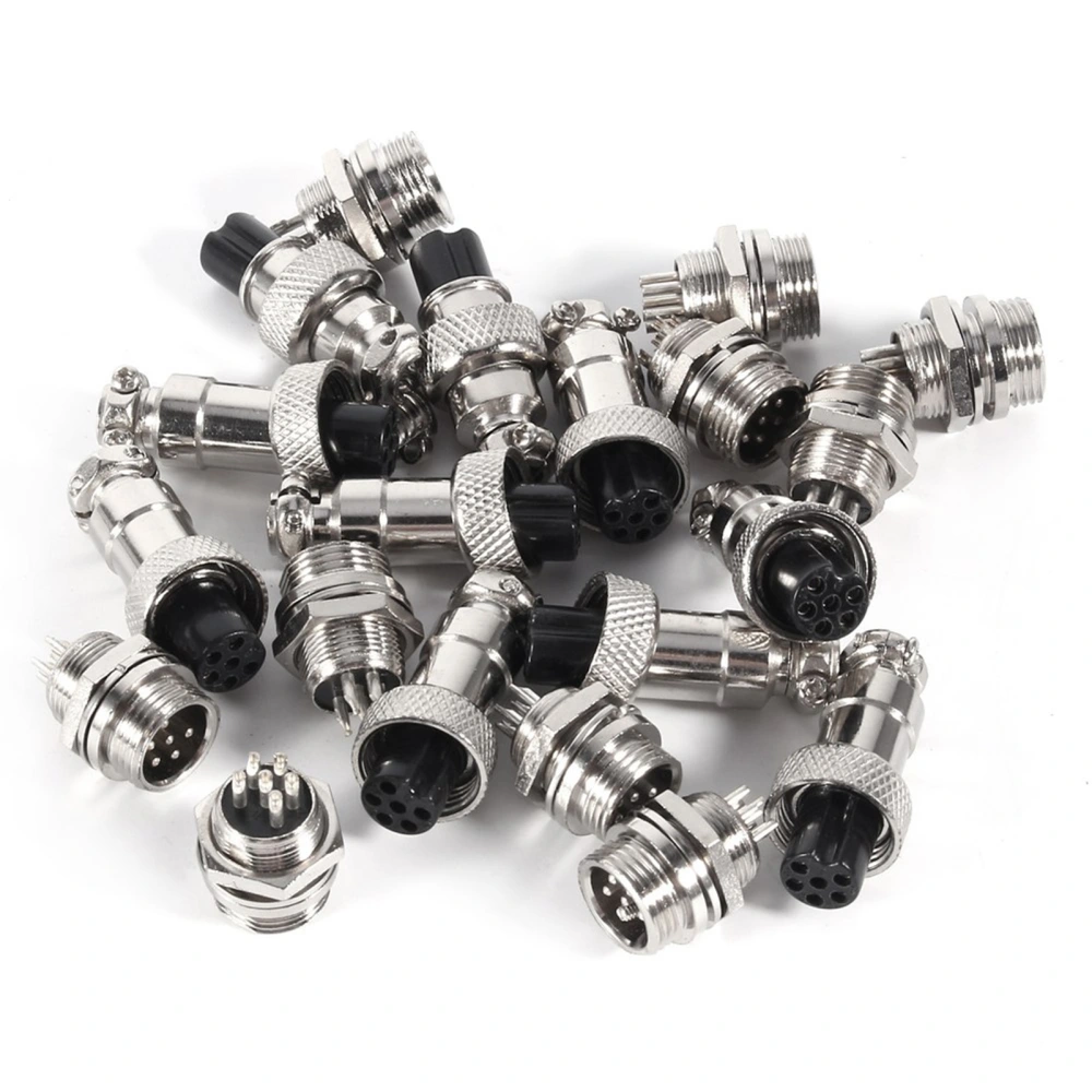 10 Set GX12 6Pin 12mm Aviation Plug Male Female Metal Socket Connector