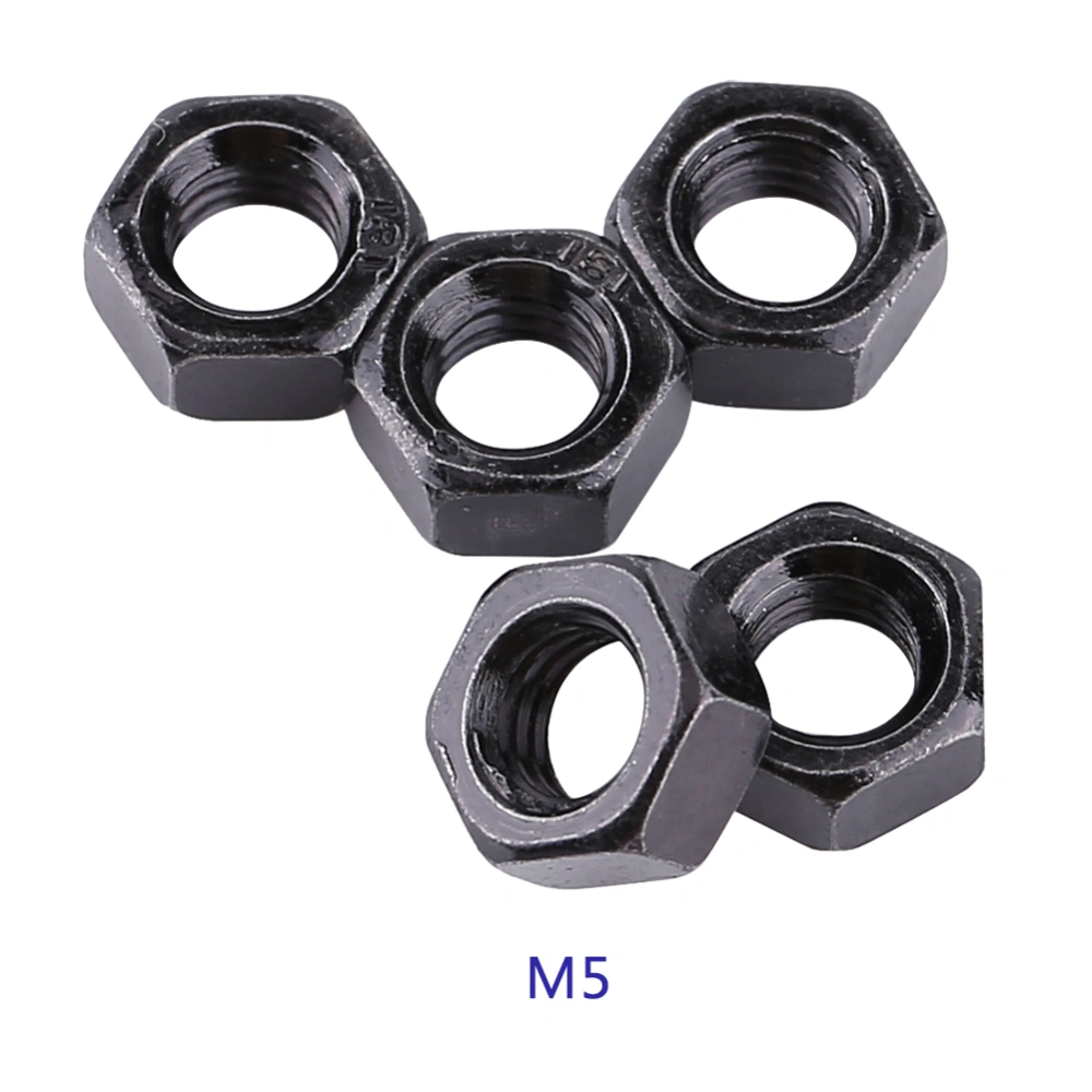 DIN934 Black Color Carbon Steel Metric Hex Hexagonal Nuts Fastener (M5)