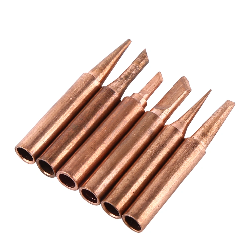 6pcs 900M-T Copper Solder Tip Iron Tips Lead free Low Temperature Soldering Station Tool