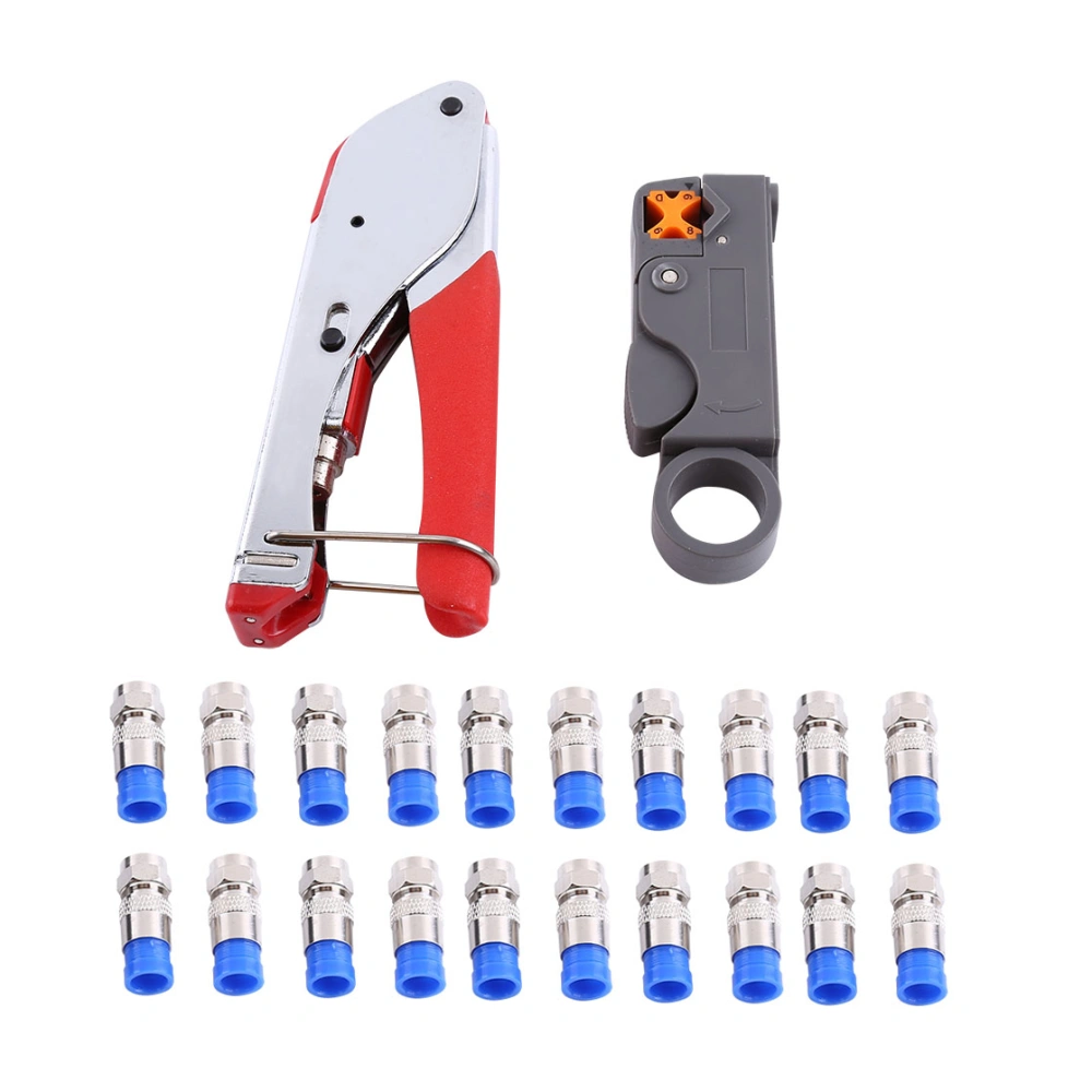 Coaxial Cable Wire Stripper RG6/RG59 Compression F Connector Wire Crimping Pliers Tool