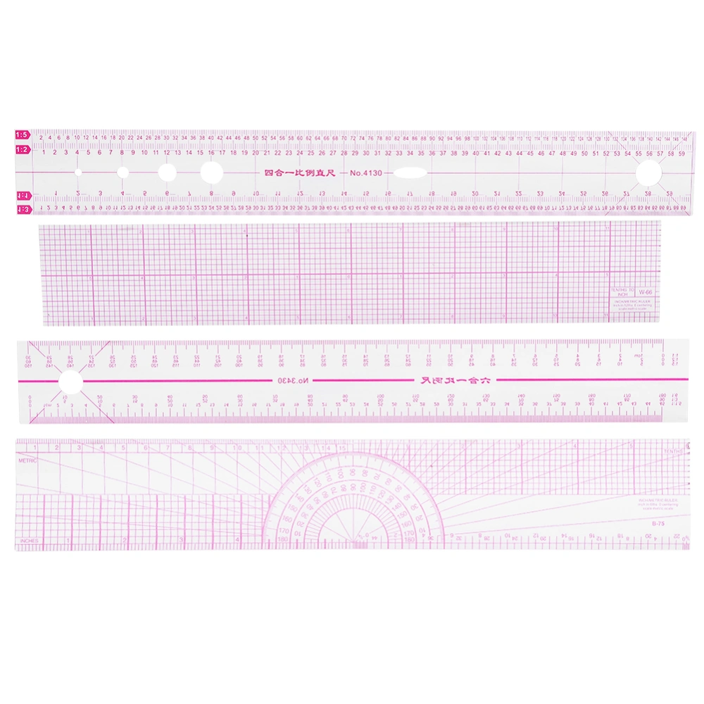 Multifunctional Sewing Ruler Set Fashion Design Illustration Ruler Clothing Measuring Tools