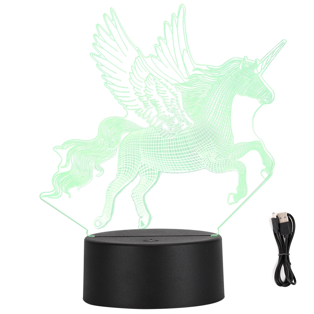 3D Night Light Unicorn Type USB LED Lamp Touch Switch Table Desk Lamp Gift