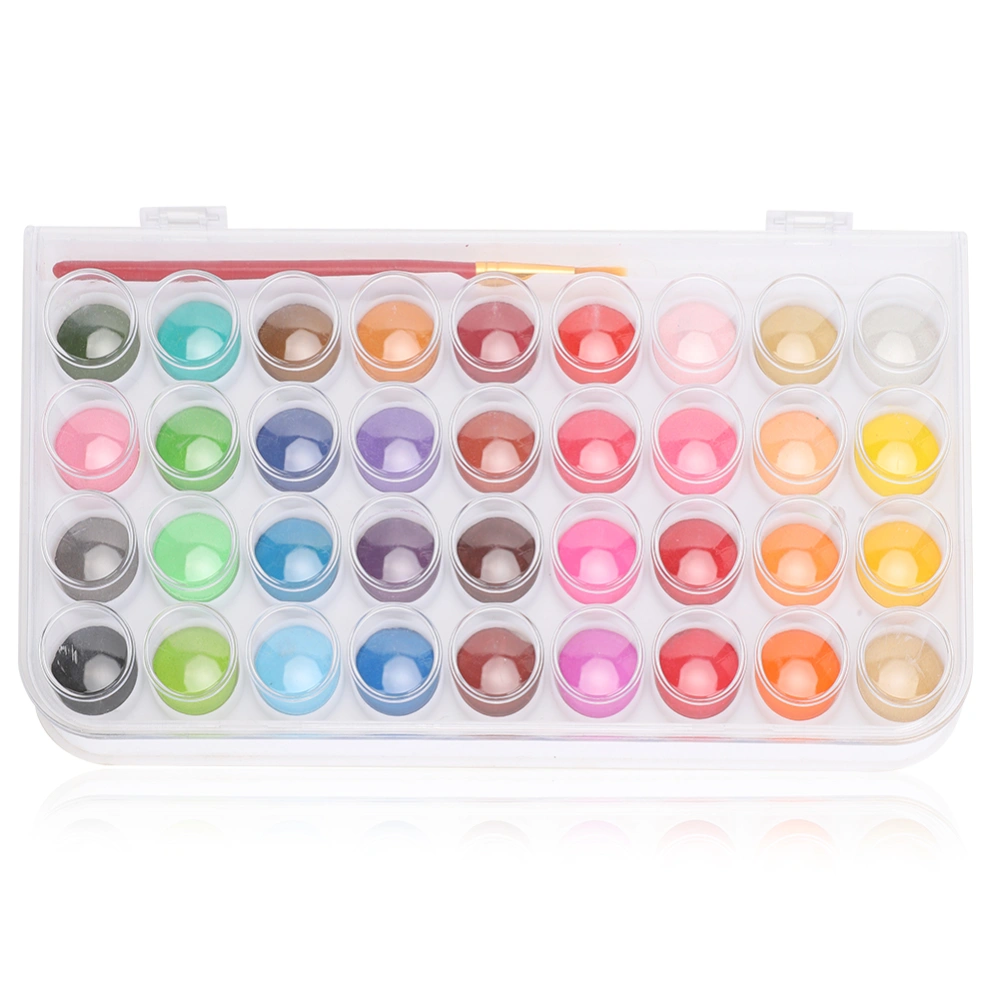 Solid Watercolor Paint Children HandPainted Student Portable Box Gouache Set 36 Colors