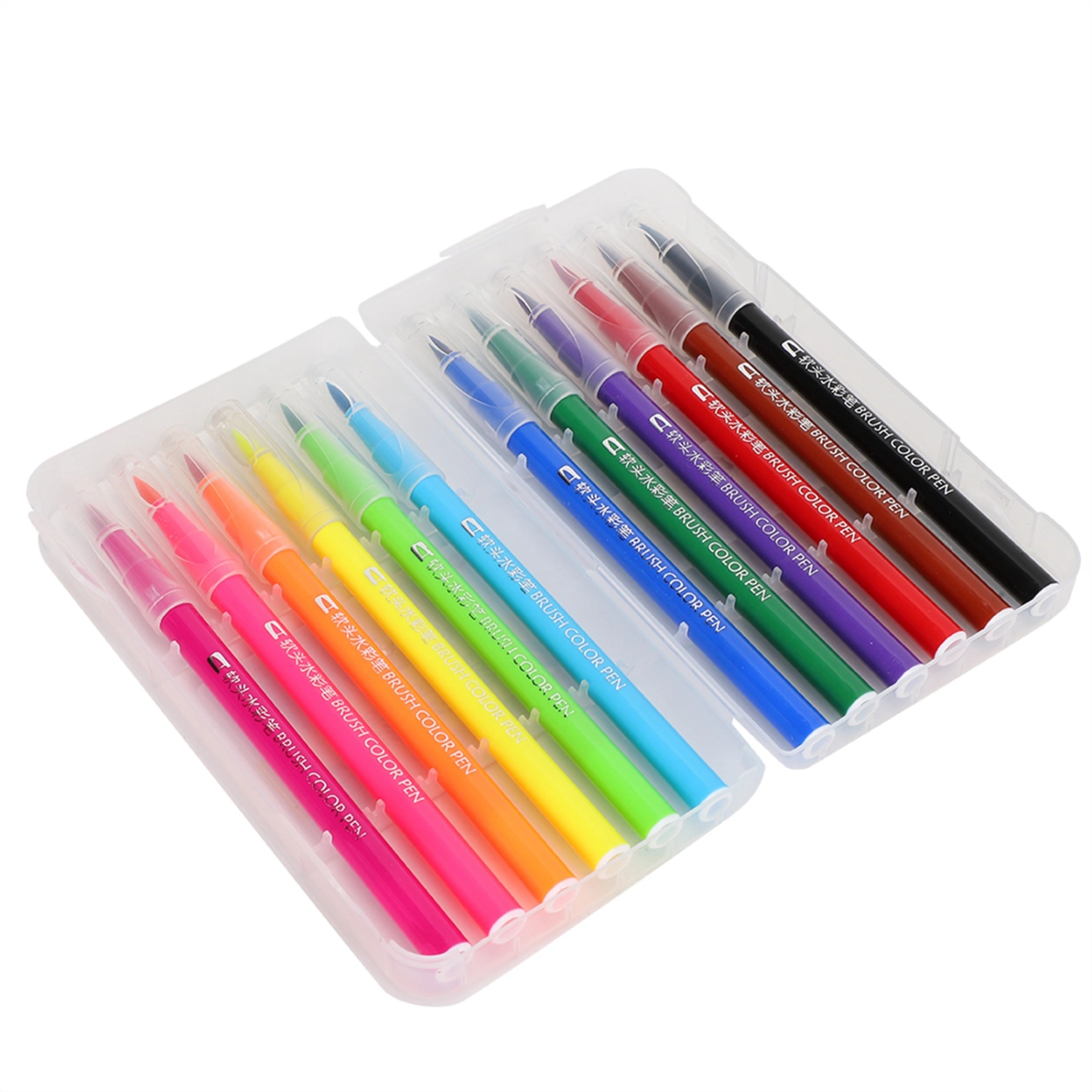 Brush Color Pen Soft Tip Washable 12 Colors Set Line Drawing Pen Student Painting Art Supply