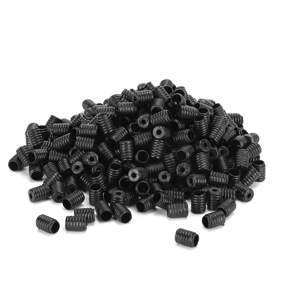 400Pcs Adjustable Elastic Cord Buckle MultiFunction Silicone Mouth Muffle Rope Plug(Black )