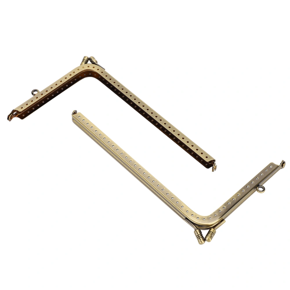 2PCs Metal Purse Frame Bag Clasp Lock Tailor DIY Accessories Alloy L shaped Smooth 18.5cm