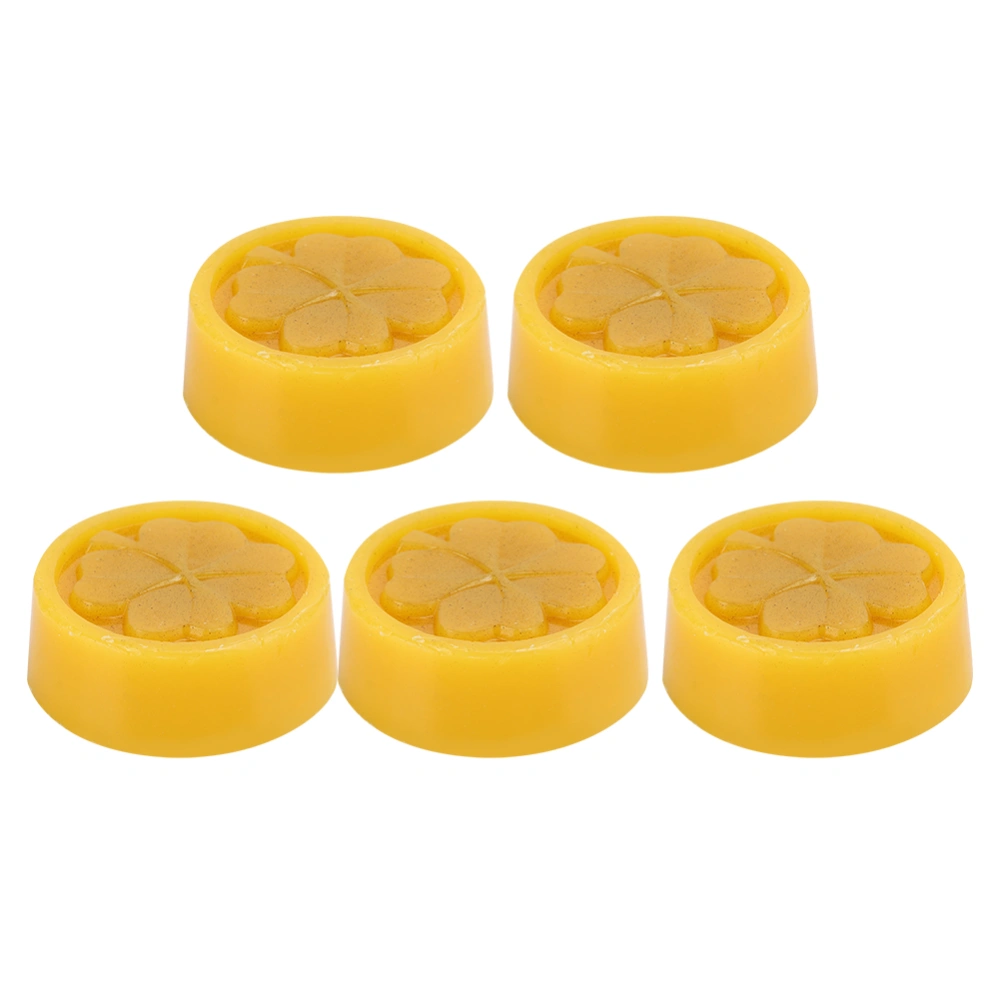 5Pcs Natural Beeswax 4-Leaf Clover White Over-Line Bracelet Furniture Floor Polishing WaxYellow