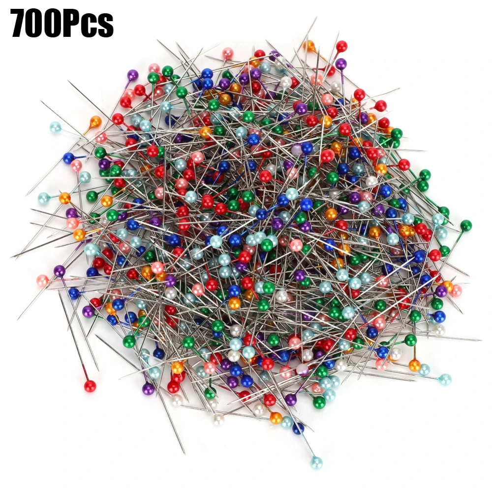 700Pcs Color Sewing Pearl Pin Round Head Pin Sewing Machine Positioning Needle Corsage Pin