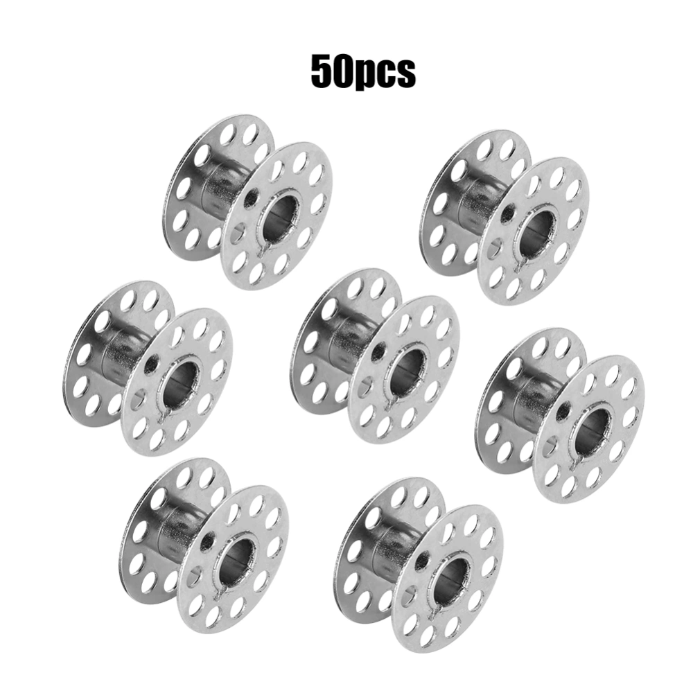 50Pcs Sewing Machine Bobbin Lockstitch Plastic Spool Metal Bobbin Prevent DisconnectionStainless Steel