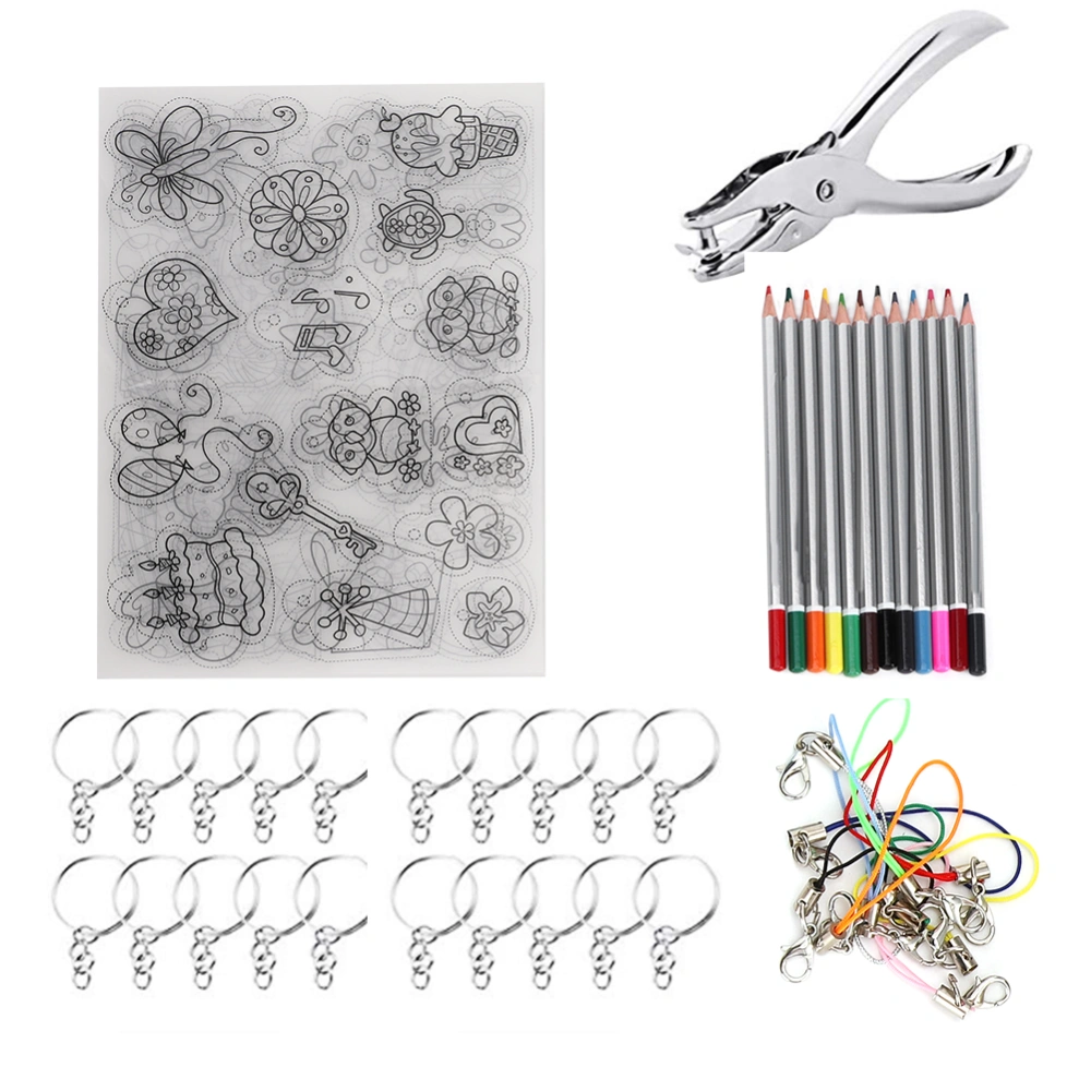 Shrink Film Set Plastic DIY Heat Shrinkable Manual Shrinky Art Paper Sheet Kit 2029-58#