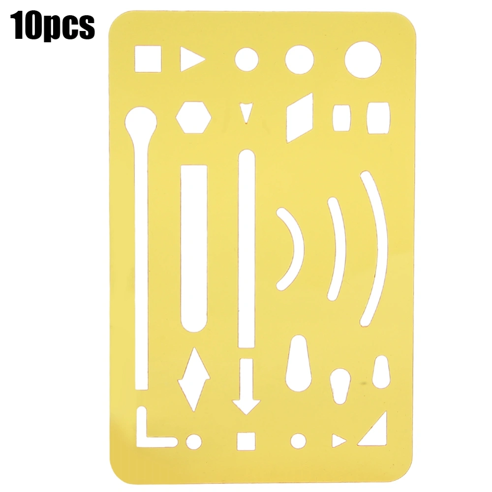 10Pcs 27 Holes Erasing Shield Multipurpose Engineering Drawing Template Pattern RulerOrange