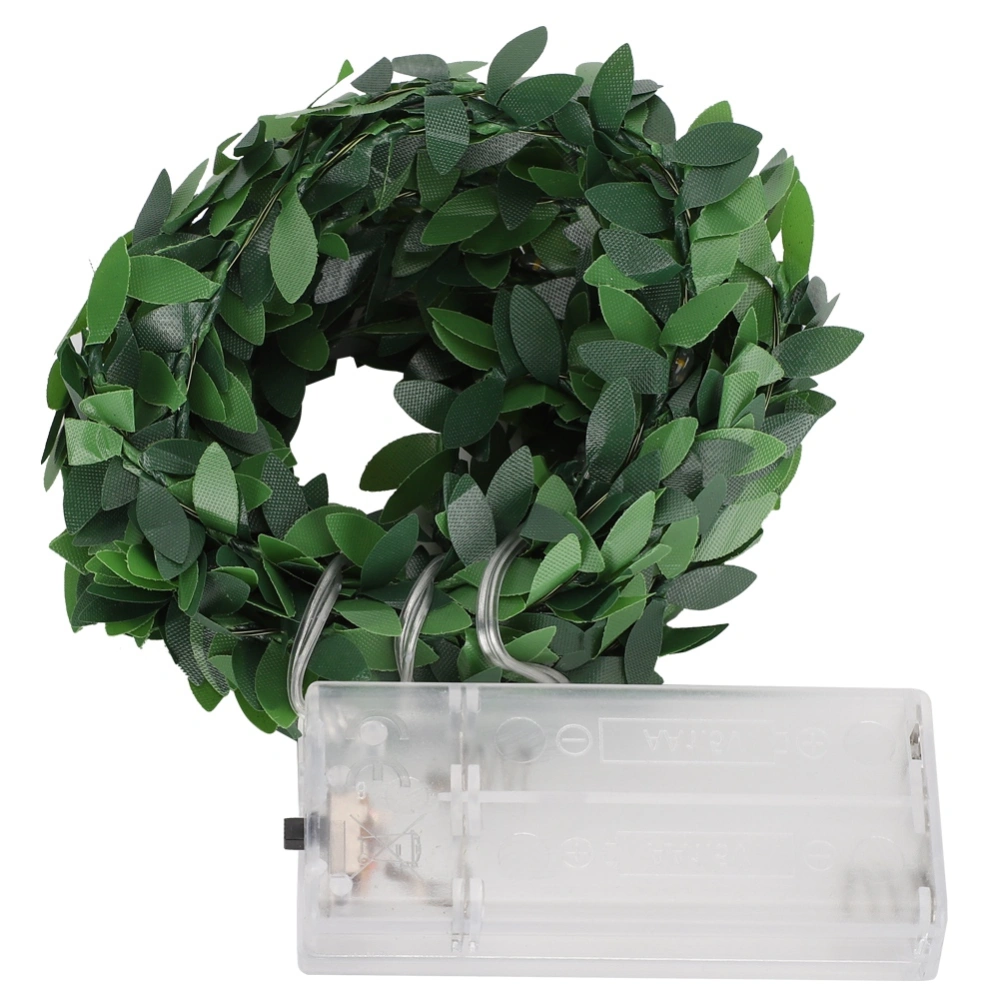 LED Green Leaf Rattan Artificial Braided Garland Rope Holiday Decoration DIY Accessories