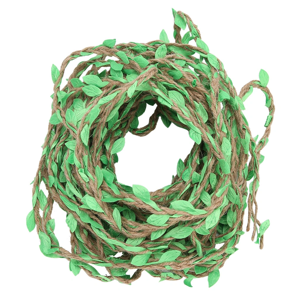 10 Meters Artificial Leaf Ribbon Braided Garland Weaving Hemp Rope Bouquet DIY AccessoriesFruit Green