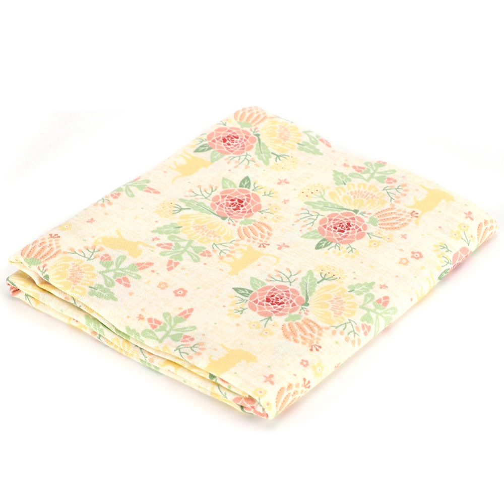 Plant Flower Cotton Cloth Floral Patch Work DIY Hand-Made Materials Sewing Accessories400313-Cat in the Flower-Yellow