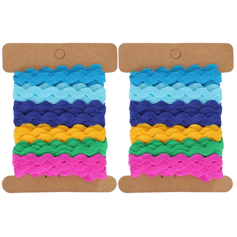 2Pcs Color Zigzag Ribbon DIY Hand Made Material Cloth Hair Accessories Sewing Decoration 8mm(1 )