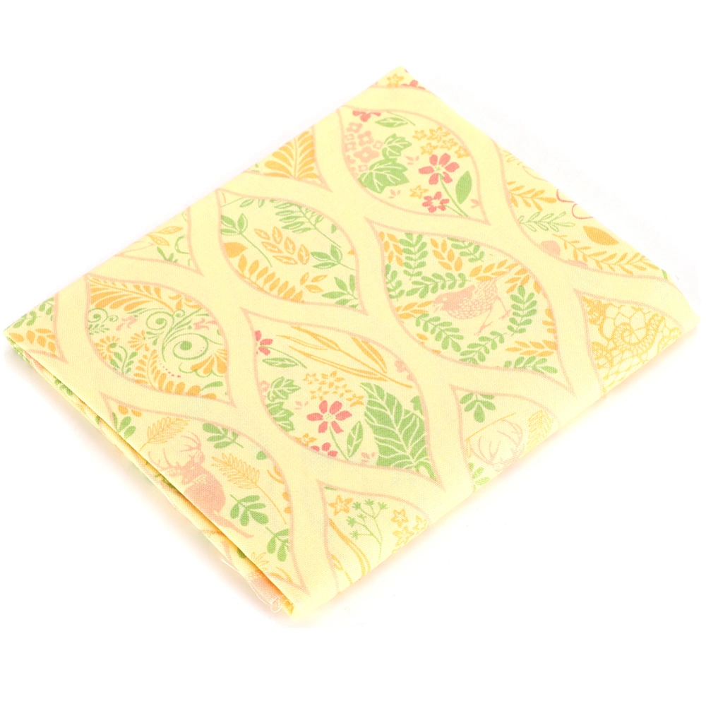 Plant Flower Cotton Cloth Floral Patch Work DIY Hand-Made Materials Sewing Accessories400312-Stray Path-Yellow