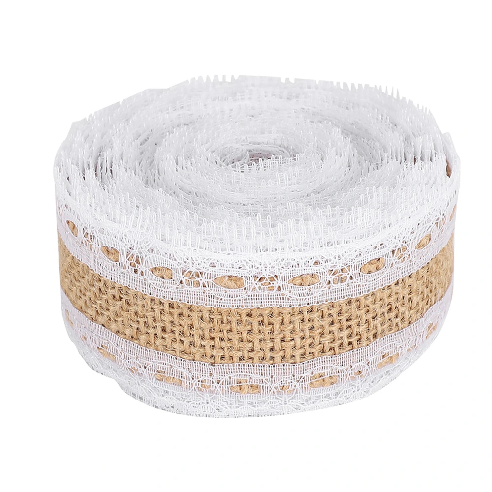 Lace Linen Roll 5 Yard Gift Box Ribbon Clothes Sewing Decoration Belt DIY Hand Made Craft(2 )