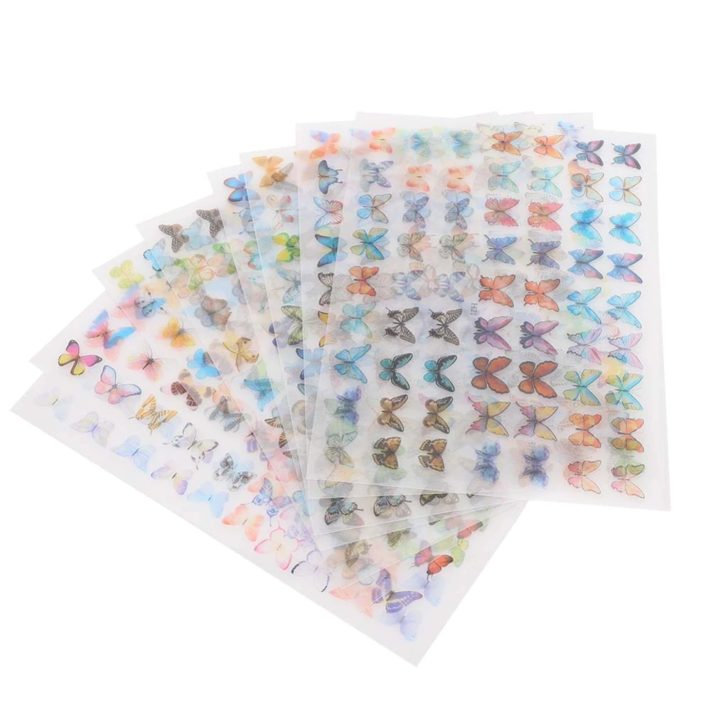 8Pcs Nail-Art Ear Heat Shrink DIY Hand-Made Material Butterfly Shape DecorationH17-H24