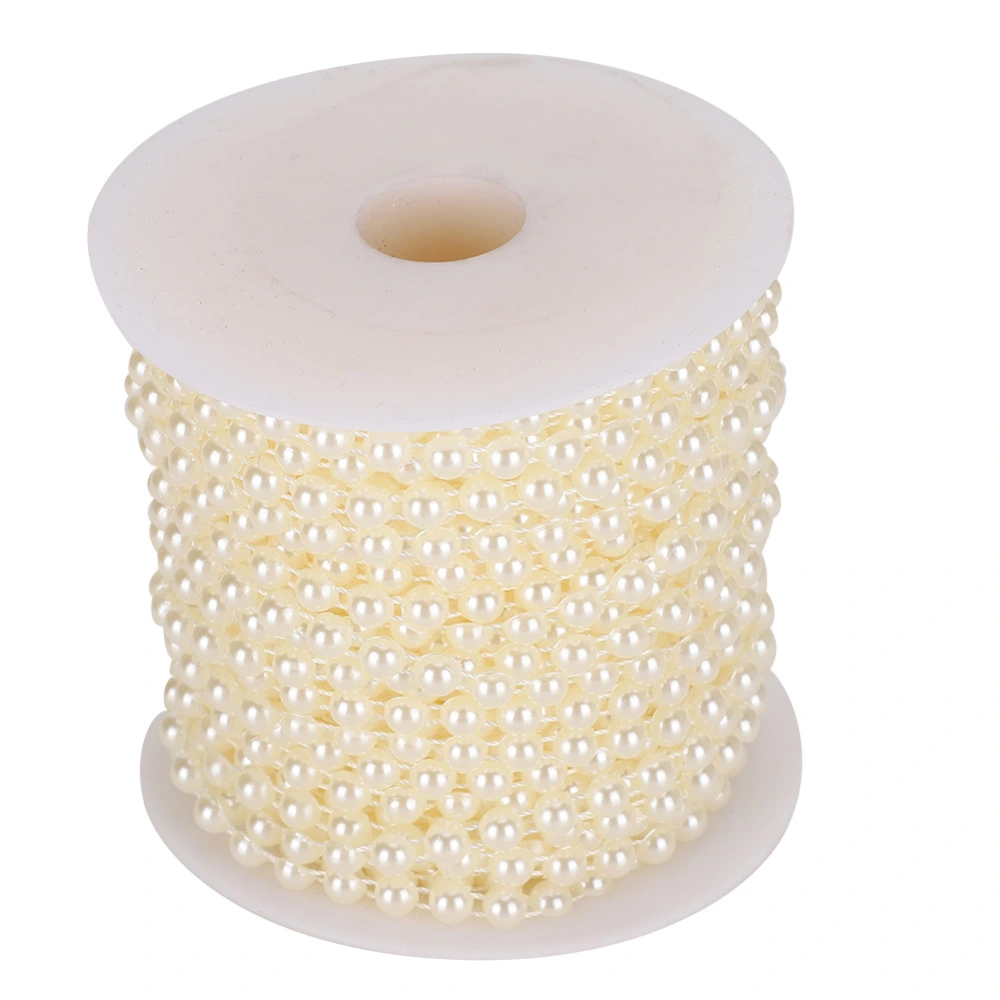 6mm 25m Faux Pearl Bead String Artificial DIY Decoration Accessories for Curtain EntranceBeige