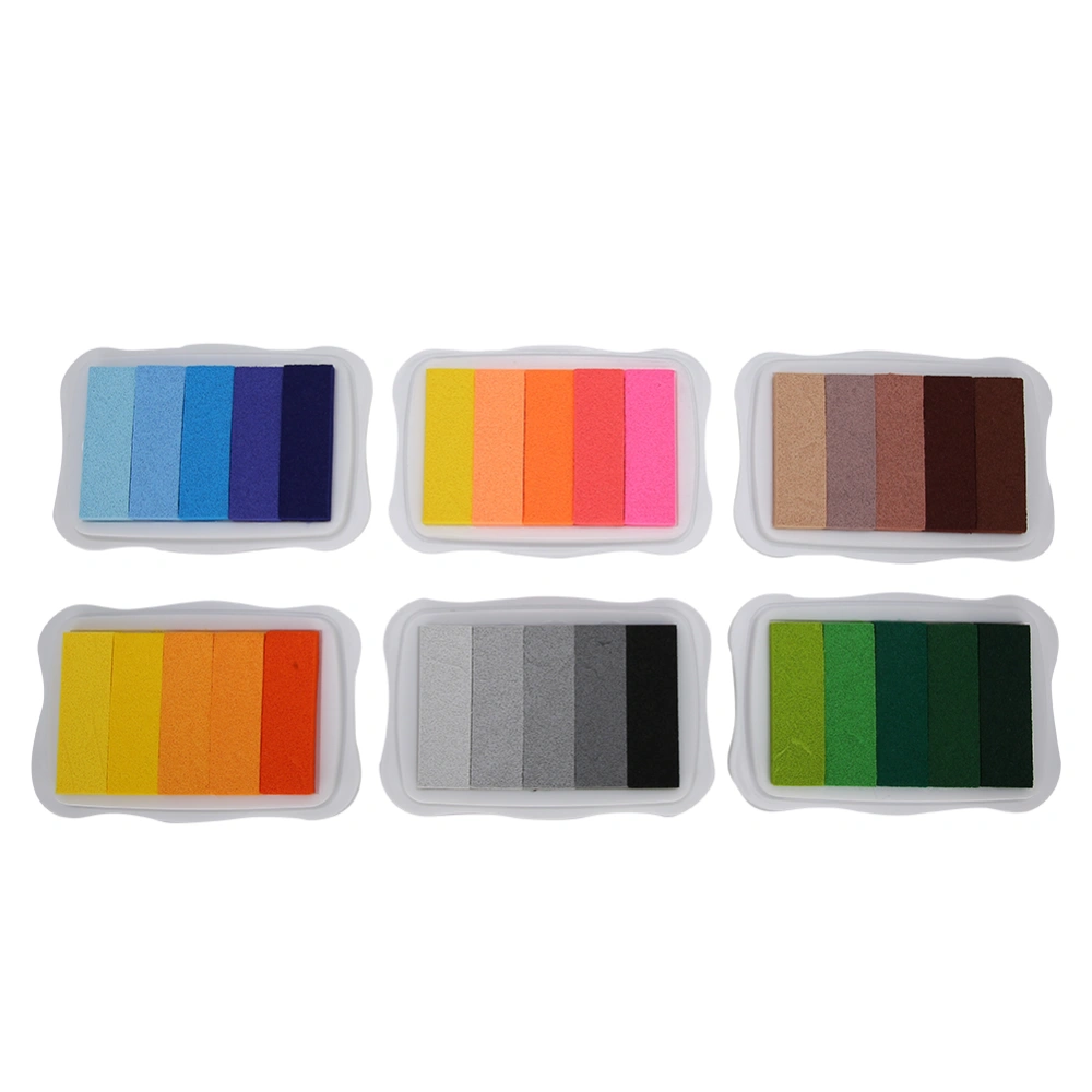 6Pcs Gradient Stamp Pad Non Toxic Hand Made Craft Inkpad Printing Processing Supplies