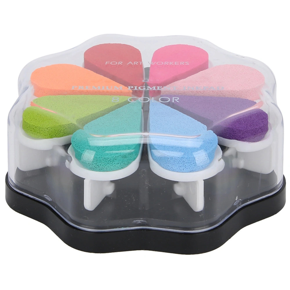 Petal Inkpad 8 Colors Water Based DIY Hand Stamp Printing Pad for Ordinary Paper(1015 Happy Time )