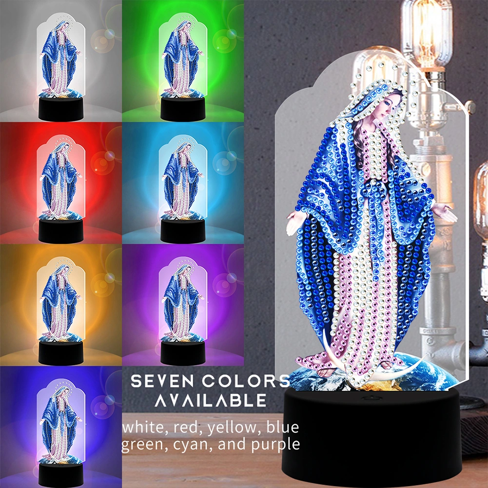 DIY Diamond Painting 7 Colors Night Light LED Diamond Painting Embroidery Home DecorDP10