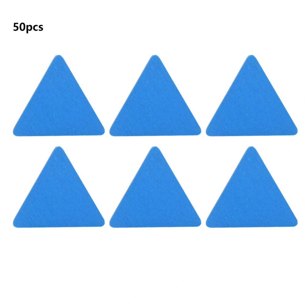 50PCs Wooden Discs Educational Children Toys Environmental Handicrafts DIY Hand Made Accessory(Blue Triangle)