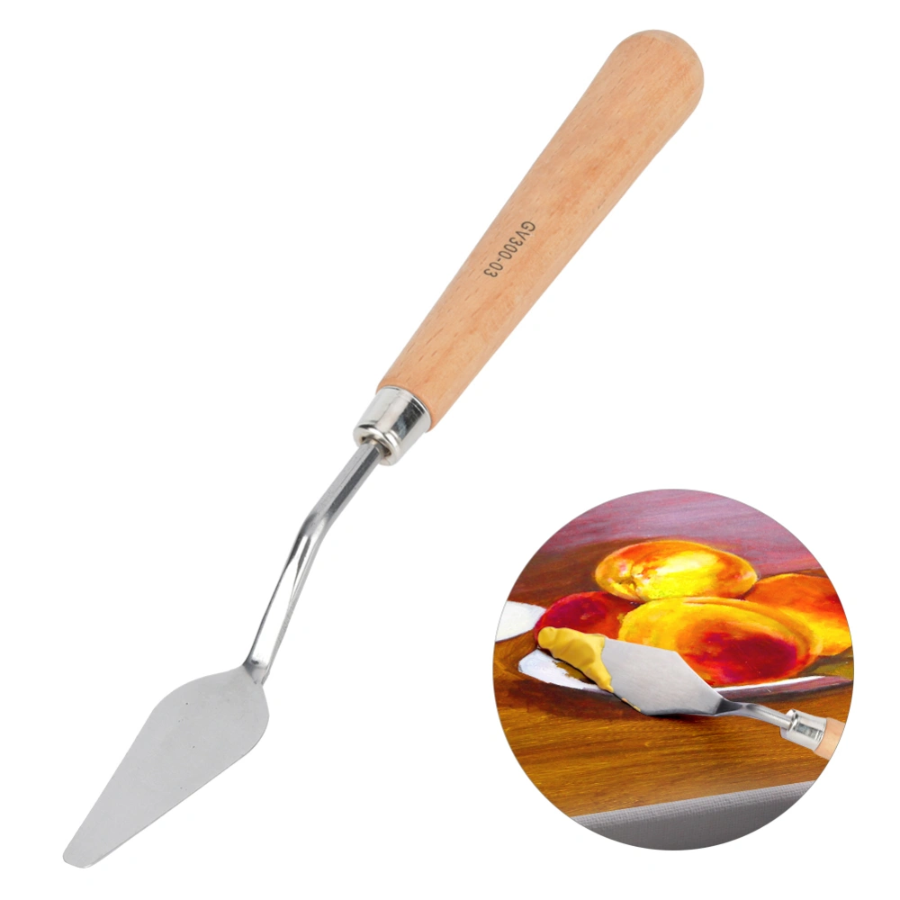 Beech Handle Oil Painting Palette Knife Gouache Spatula Scraper Art Supplies