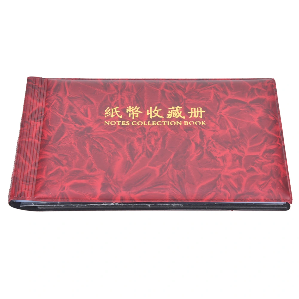 30 Pages Paper Money Currency Banknote Collection Book Storage Album Bill Money HolderRose Red