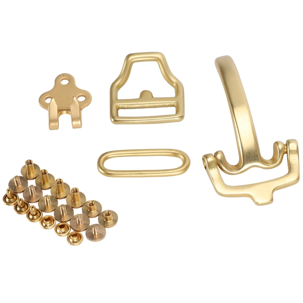 Pure Brass Belt Buckle Environmental Protection D shaped Buckle Set for Wasit Belt Accessories