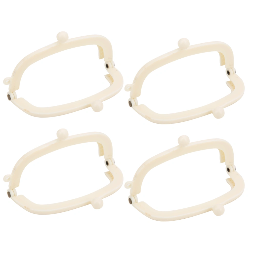 4Pcs Purse Frame Handle Resin DIY Hand Bag Craft Sewing Hand Made Accessories 8.5cm(Beige )