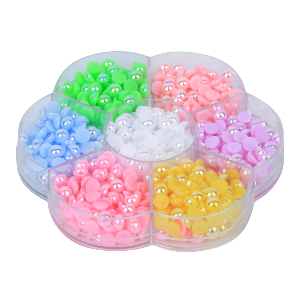 Colorful Semicircle Plastic Flat Bottom Imitation Pearls Beads for DIY Jewelry Making Necklace Accessories