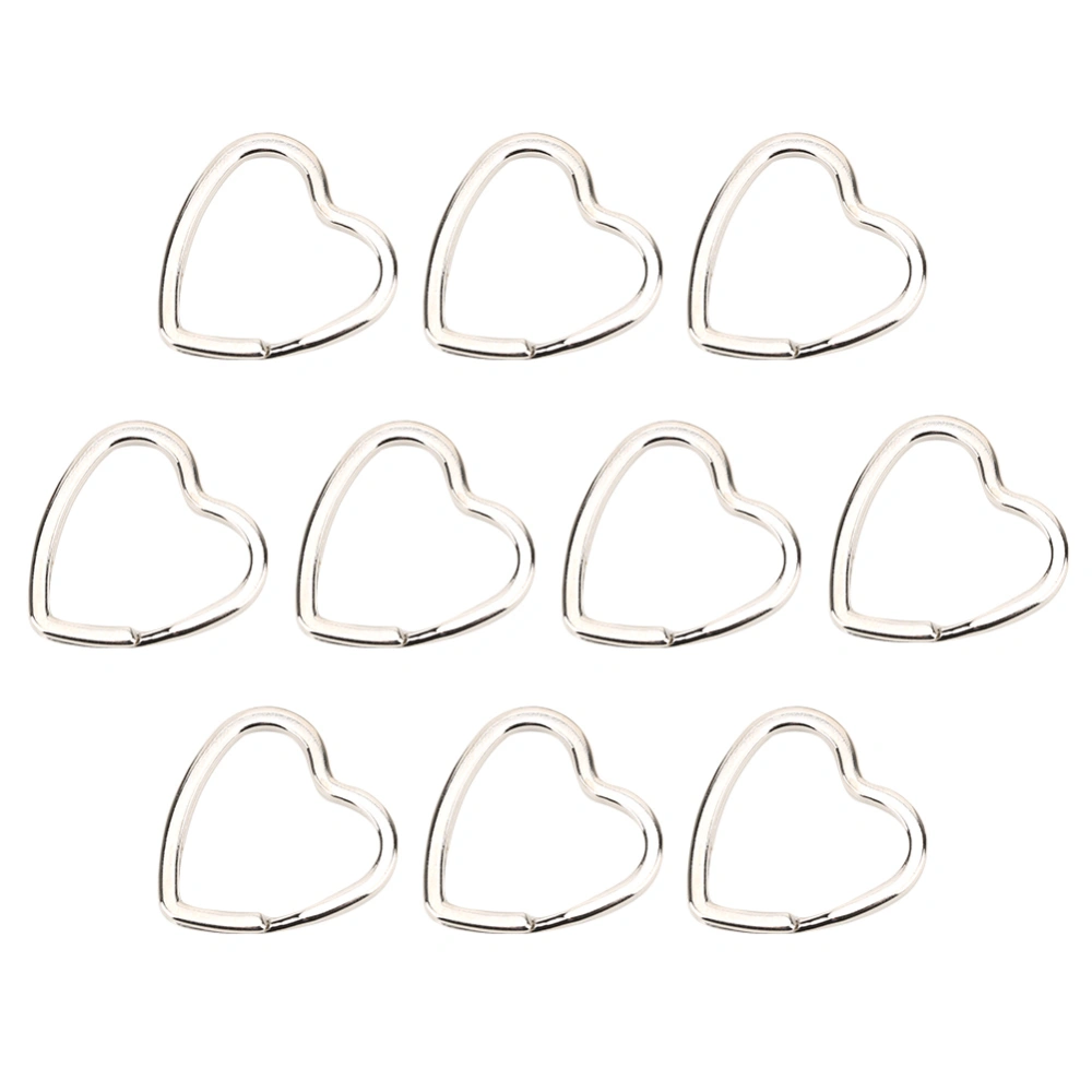 10pcs Metal Key Chain Ring Hook Connector DIY Jewelry Making Tool Handbag Decoration(Heart shaped )