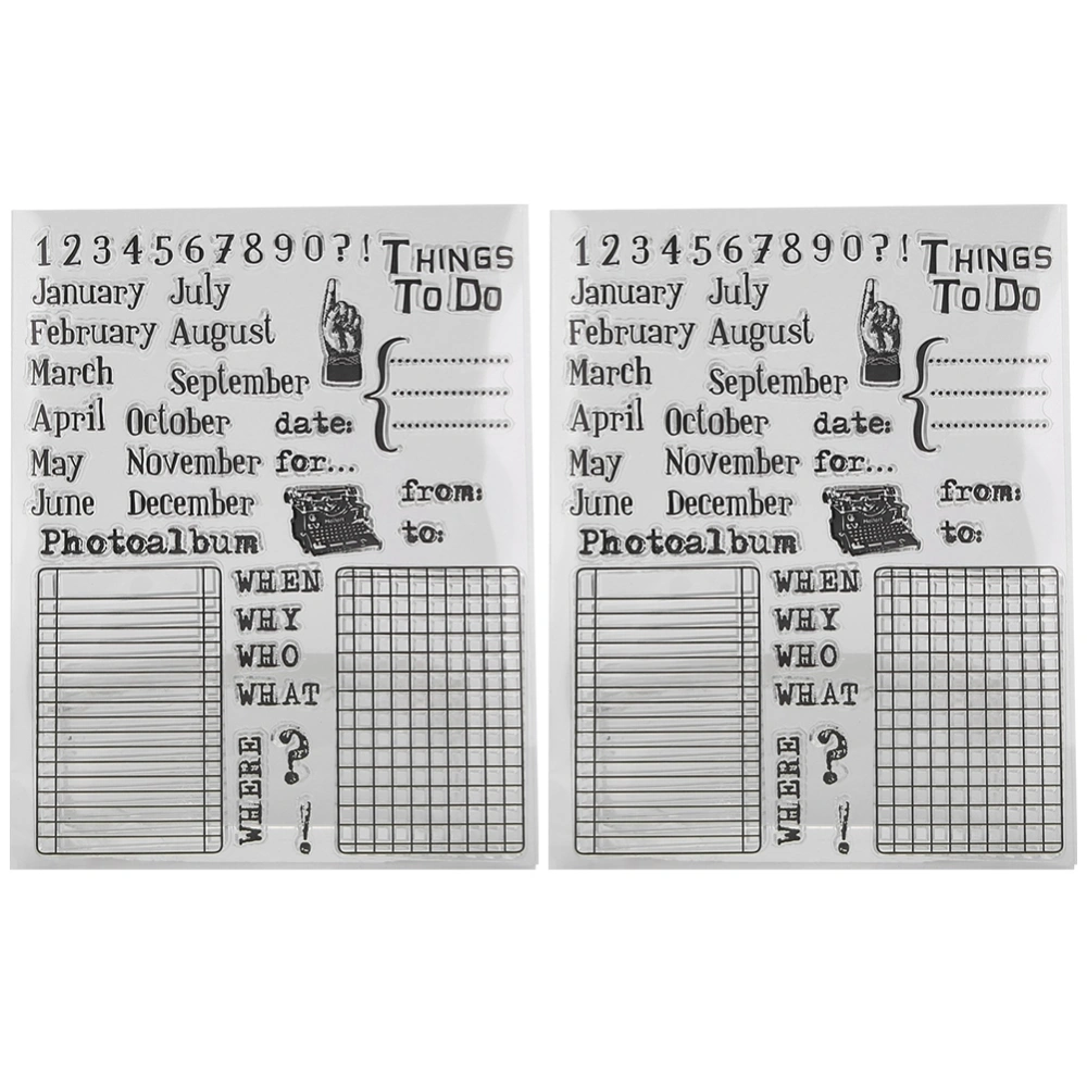 Transparent Clear Silicone Stamp DIY Hand Account Scrapbook Photo Album Decor Calendar Dates