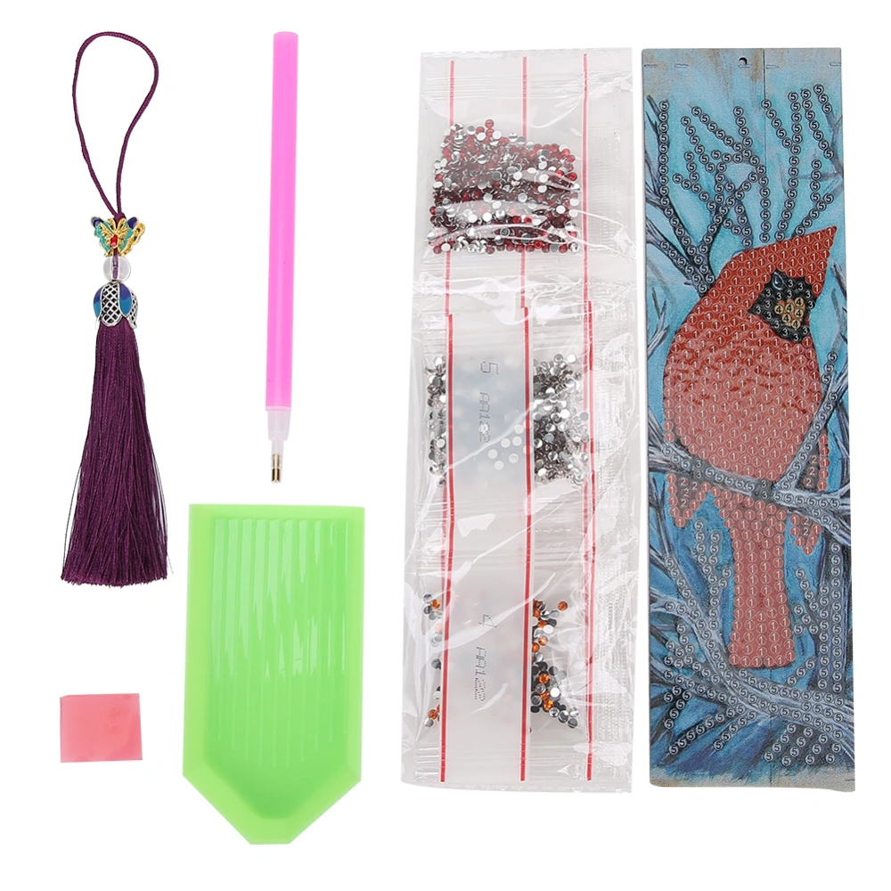 Tassel Bookmark DIY Special Shaped Diamond Painting Leather Embroidery Bird Pattern Page Marks