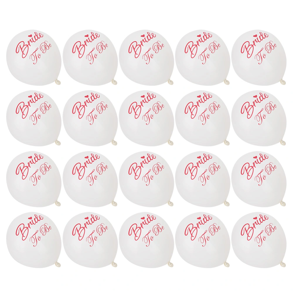 20Pcs Latex Balloon with bride to be Words for Party Celebration Bridal Shower Decorate